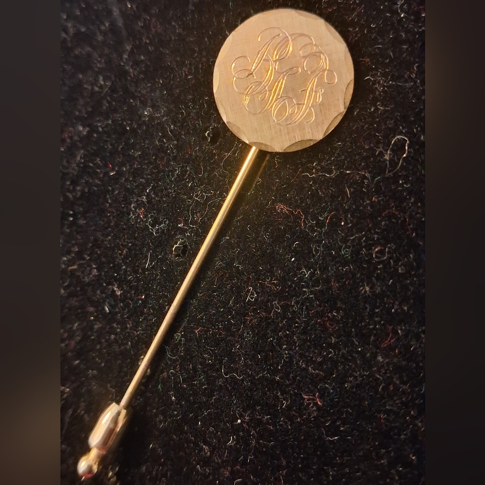 Goldtone Monogrammed Hat Pin BGF